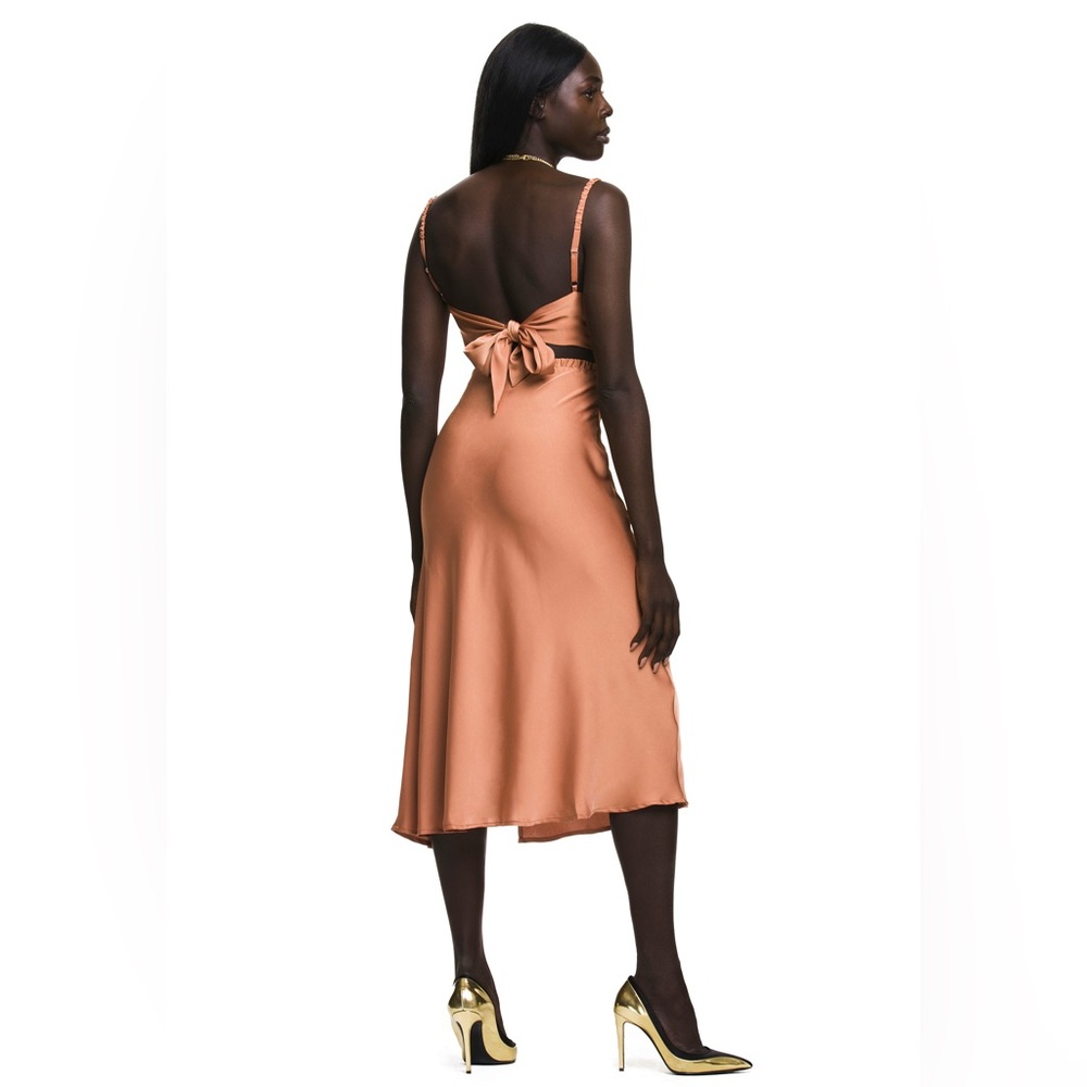 Aria Satin Cutout Midi Dress
